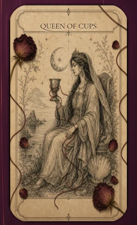 Queen of Cups tarot card, upright