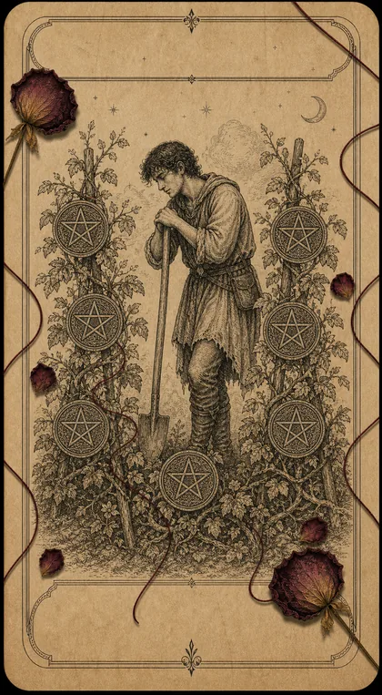 Seven of Pentacles Fatewave tarot card art