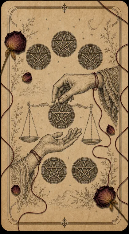 Six of Pentacles Fatewave tarot card art
