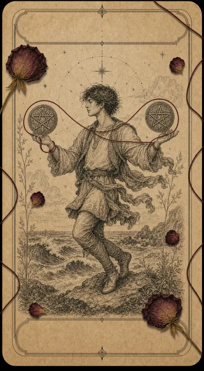 Two of Pentacles Fatewave tarot card art