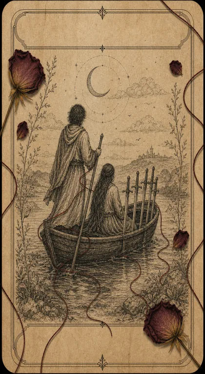 Six of Swords Fatewave tarot card art