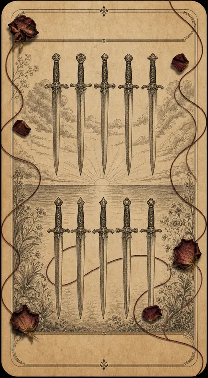 Ten of Swords Fatewave tarot card art